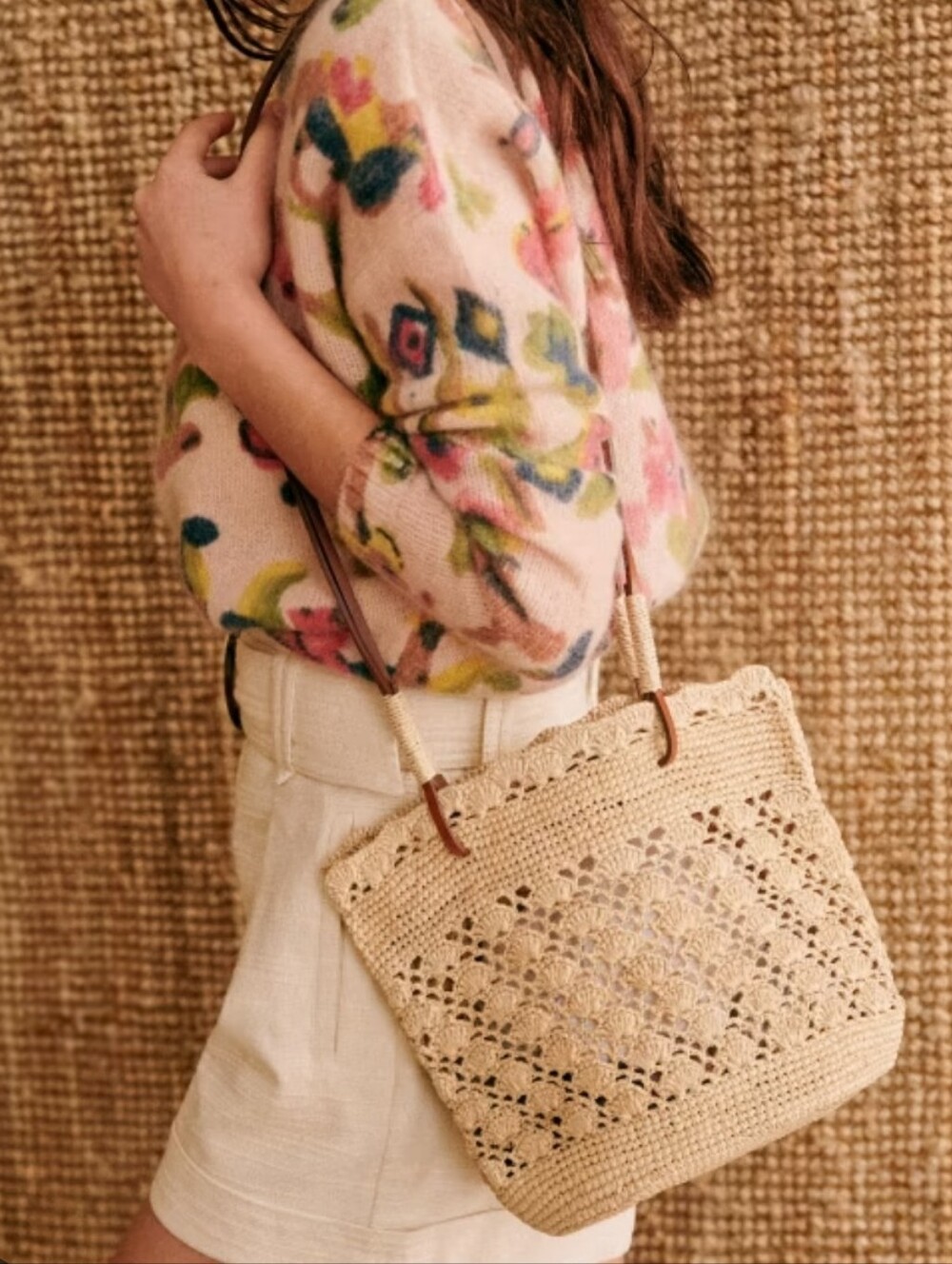 NWT Sezane Ralph Weaved Bag In Raffia - Picture 2 of 13